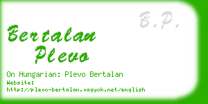 bertalan plevo business card